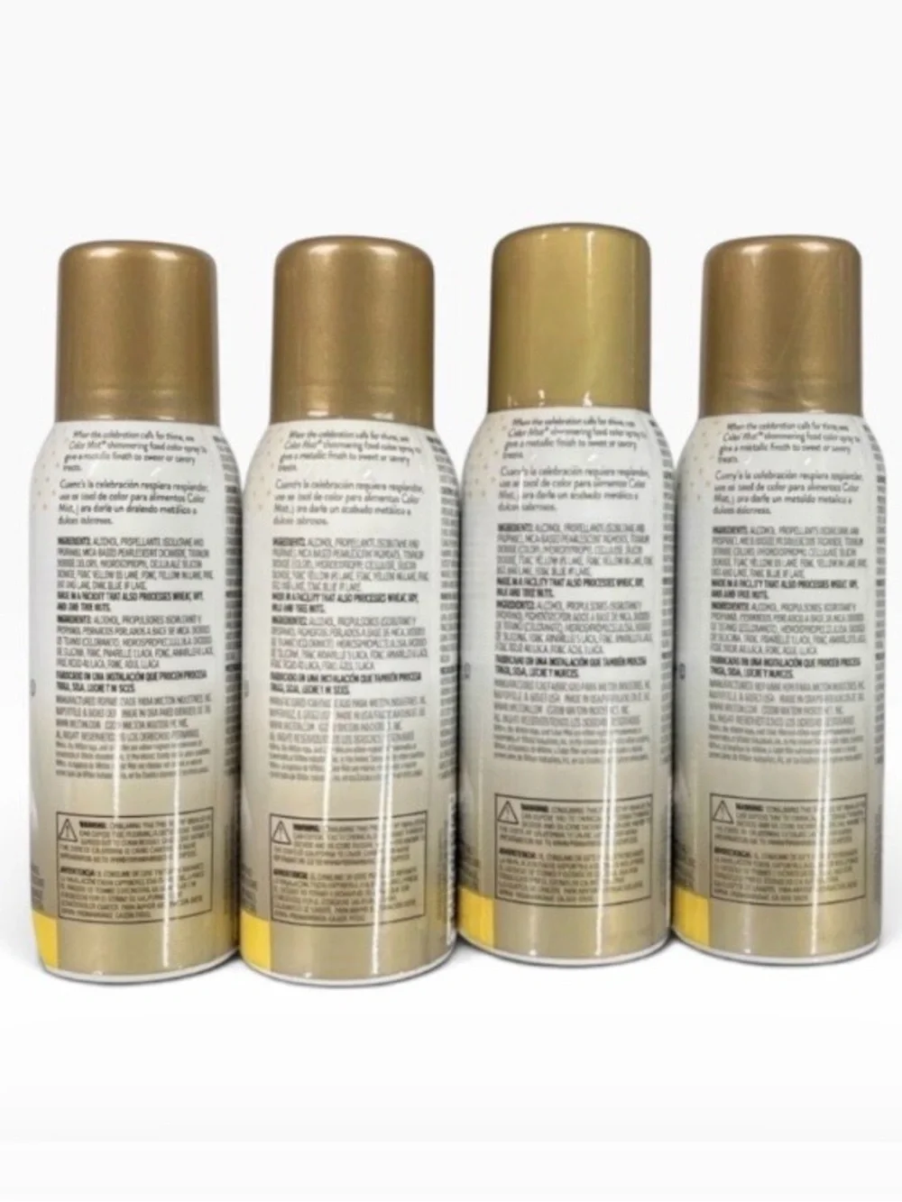 Lot (4) Wilton GOLD Color Mist Food Color Spray 1.5 oz Cupcakes Cake NEW SEALED